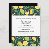 Invitation Fruit de citron jaune et de citron vert Motif Anni (Devant / Derrière)