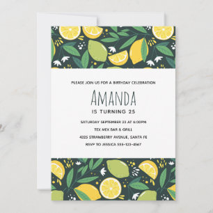 Invitation Fruit de citron jaune et de citron vert Motif Anni