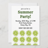 Invitation Fruit de citron vert Lime fête d'été (Devant)
