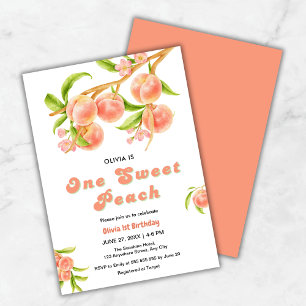 Invitation Fruit de Pêche Douce 1er anniversaire