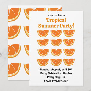 Invitation Fruit d'Orange Tropical Summer Party