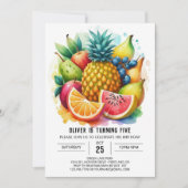 Invitation Fruit Editable Apple Anniversaire (Devant)