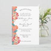 Invitation Fruit et Motif d'aquarelle de corail d'été (Debout devant)