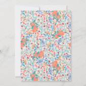 Invitation Fruit et Motif d'aquarelle de corail d'été (Dos)