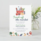 Invitation Fruit frais hors du marché Fête des mariées végéta (Debout devant)