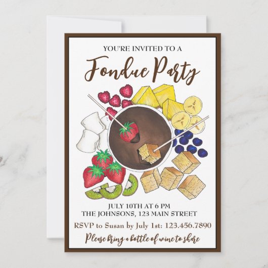 Invitation Fruit Fruit Fruit Fruit Berries à la fondue de cho (Devant)