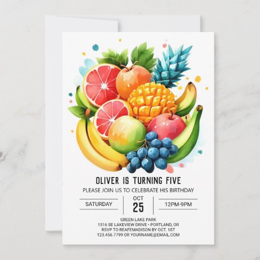 Invitation Fruit numérique Juicy Fiesta anniversaire (Devant)
