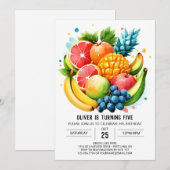 Invitation Fruit numérique Juicy Fiesta anniversaire (Devant / Derrière)