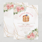 Invitation Fruit Pancake Rose Florales Fête des mariées Brunc (Devant / Derrière)