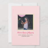 Invitation Fruit rose moderne Fleur Noir Grandes Parties (Dos)