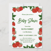 Invitation Fruit sucré fraise Fille Baby shower frais (Devant)