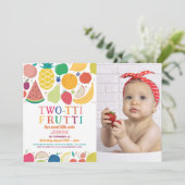 Invitation Fruits à deux tti fête d'anniversaire 2 Tutti Phot (Debout devant)