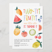 Invitation Fruits à deux tti Frutti fête du deuxième annivers (Devant / Derrière)