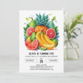 Invitation Fruits Apple modernes et modifiables Anniversaire (Debout devant)