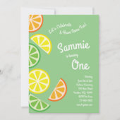 Invitation Fruits d'agrumes colorés 1er anniversaire Invitati (Devant)