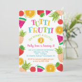 Invitation Fruits d'aquarelle Cute Tutti Fruits d'anniversair (Debout devant)