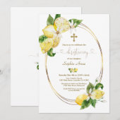 Invitation Fruits de citron méditerranéen Calligraphie Christ (Devant / Derrière)