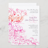 Invitation Fruits de corail de framboise rose Le mariage invi (Devant / Derrière)