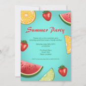 Invitation Fruits de crème de fraise de pastèque Fête d'été (Devant)