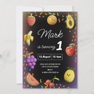 Invitation Fruits de danse mignonette Anniversaire