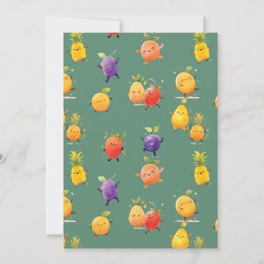 Invitation Fruits de danse mignonette Anniversaire (Dos)