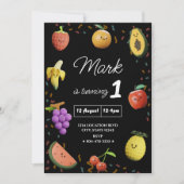 Invitation Fruits de danse mignonette Anniversaire (Devant)