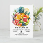Invitation Fruits de Fiesta Banana Moderne Anniversaire (Debout devant)