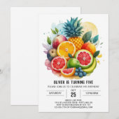 Invitation Fruits de Fiesta Banana Moderne Anniversaire (Devant / Derrière)
