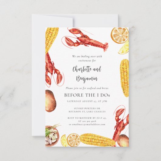 Invitation Fruits de mer Bouillir Derrière Je fais Partie Eng (Devant)