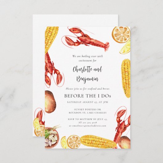 Invitation Fruits de mer Bouillir Derrière Je fais Partie Eng (Devant / Derrière)