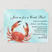 Invitation Fruits de mer Crabe bouil été fête d'anniversaire (Devant / Derrière)