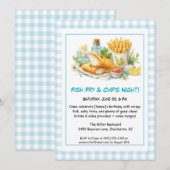 Invitation Fruits de mer décontractés - Poisson Fry & Chips A (Devant / Derrière)