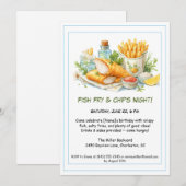 Invitation Fruits de mer décontractés - Poisson Fry & Chips A (Devant / Derrière)