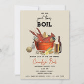 Invitation Fruits de mer Été annuel Crawfish Boisson Party (Devant)