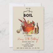 Invitation Fruits de mer Été Crawfish Bouille Anniversaire (Devant)