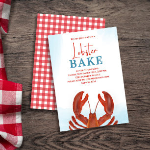 Invitation Fruits de mer Rouge Élégant Cuisine personnalisée