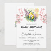 Invitation Fruits de poires et citron Baby shower de filles (Devant / Derrière)