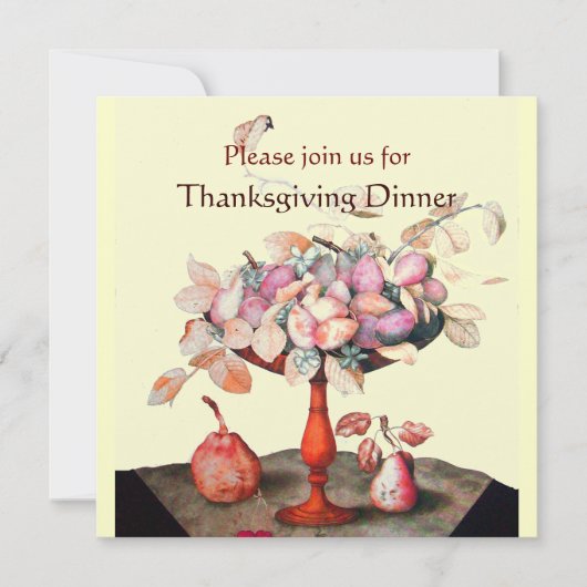 Invitation FRUITS DE SAISON 5 Dîner de Thanksgiving or (Devant)