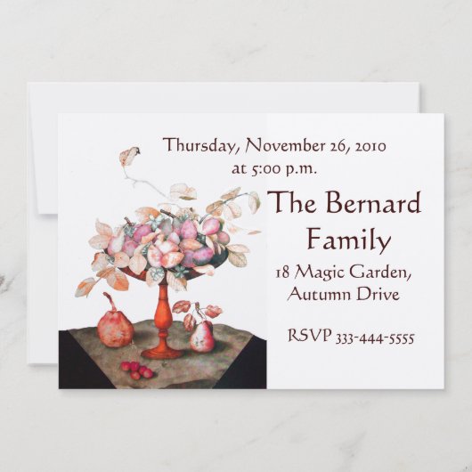 Invitation FRUITS DE SAISON 5 Dîner Thanksgiving (Dos)