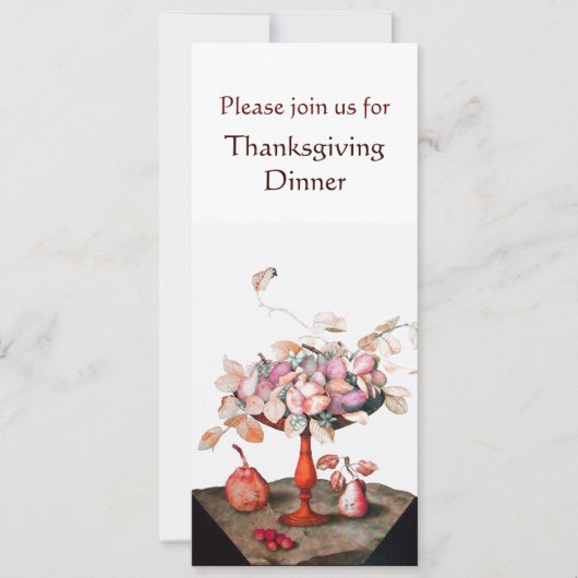 Invitation FRUITS DE SAISON 5 Dîner Thanksgiving Blanc (Devant)