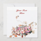 INVITATION FRUITS DE SAISON / FLEURS, PRUNES, ET FEUILLE (Dos)