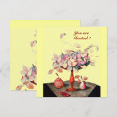 INVITATION FRUITS DE SAISON / FLEURS, PRUNES, ET FEUILLE (Devant / Derrière)