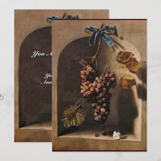 Invitation FRUITS DE SAISON - PROSPÉRITÉ, jaune vert marron (Devant / Derrière)