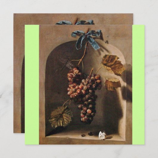 Invitation FRUITS DE SAISON - PROSPÉRITÉ, jaune vert marron (Devant / Derrière)