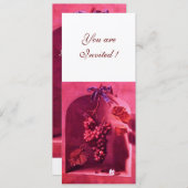 Invitation FRUITS DE SAISON - PROSPÉRITÉ rose champagne rouge (Devant / Derrière)