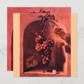 Invitation FRUITS DE SAISON - PROSPÉRITÉ ,rose rouge brun (Devant / Derrière)