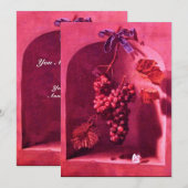 Invitation FRUITS DE SAISON - PROSPÉRITÉ, rose rouge marron (Devant / Derrière)