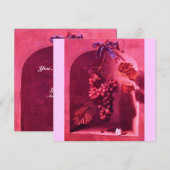 Invitation FRUITS DE SAISON - PROSPÉRITÉ, rose rouge marron (Devant / Derrière)