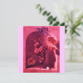 Invitation FRUITS DE SAISON - PROSPÉRITÉ, rose rouge marron (Debout devant)