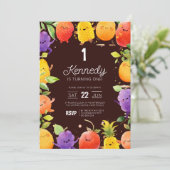 Invitation Fruits d'été Anniversaire (Debout devant)